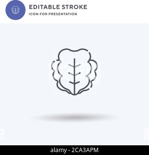 Lettuce icon vector, filled flat sign, solid pictogram isolated on white, logo illustration. Lettuce icon for presentation. Stock Vector