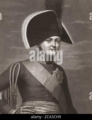 Emperor Alexander I of Russia, 1777 â. “1825, aka Alexander the Blessed. Emperor of Russia. After a 19th century print by Antoine-Achille Bourgeois