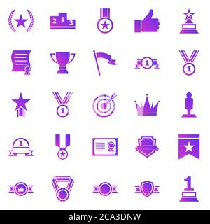 Victory gradient icons on white background, stock vector Stock Vector