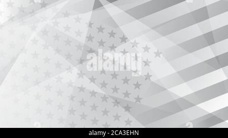 Independence day abstract background with elements of the american flag in gray colors Stock Vector
