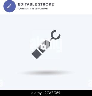 Bionic Arm icon vector, filled flat sign, solid pictogram isolated on white, logo illustration. Bionic Arm icon for presentation. Stock Vector