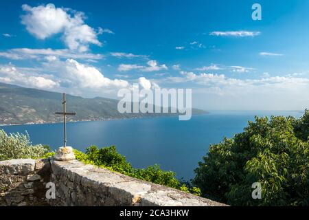 beautiful view of Lake Garda, the largest lake in Italy Stock Photo