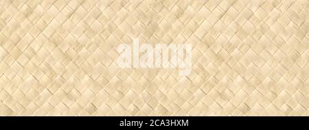 Woven light bamboo mat texture background banner Stock Photo