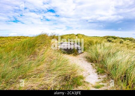 One of the many WOII bunkers on Frisian Island Terschelling, The Netherlands, Europe.