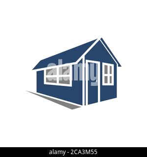 Home vector image to be used in web applications, mobile applications and print media. Abstract house logo design template. Colorful sign. Universal v Stock Vector