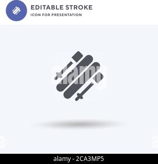 Skii icon vector, filled flat sign, solid pictogram isolated on white, logo illustration. Skii icon for presentation. Stock Vector