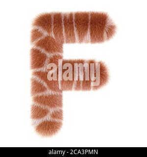 3d GIRAFFE cartoon funny creative fur letter F Stock Photo