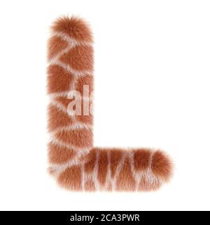 3d GIRAFFE cartoon funny creative fur letter L Stock Photo