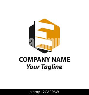 Letter E logo icon design template elements. Vector color sign. Stock Vector