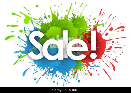 Sale word in splash’s background Stock Photo