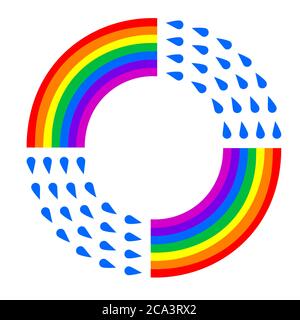 rainbow raindrop logo on a white isolated background. Vector image Stock Vector