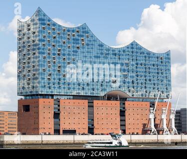 View of the Elbphilharmonie. One of the most prestigious german construction projects of the past years. Stock Photo