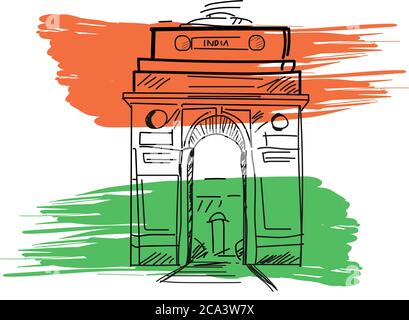 India Republic Day Vector Hd Images, Republic Day India With Gate And Taj  Mahal Element Celebration, Happy Republic Day, India Gate, India Flag PNG  Image For Free Download