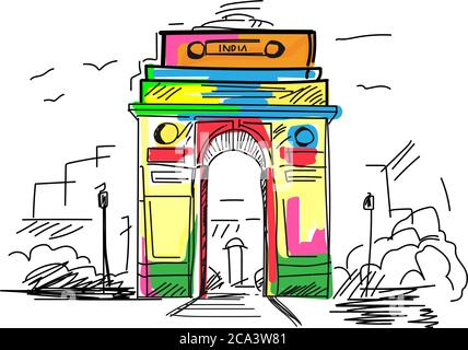Monument indian gate: Royalty Free Illustration #156997050