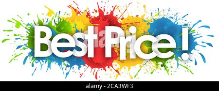 best price word in splash’s background Stock Photo