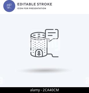 Voice Assistant icon vector, filled flat sign, solid pictogram isolated on white, logo illustration. Voice Assistant icon for presentation. Stock Vector