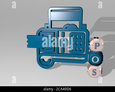 POS-terminal, 3D rendering isolated on white background Stock Photo - Alamy