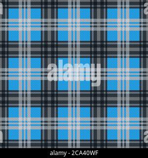 Blue Black Scottish Tartan Plaid Textile Pattern Stock