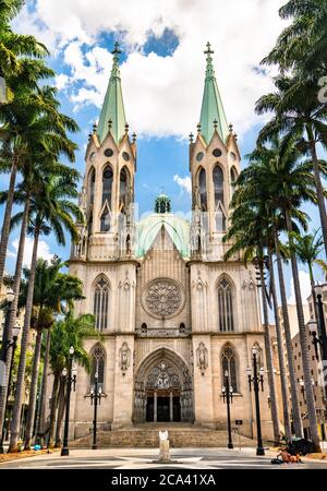 The Sao Paulo See Metropolitan Cathedral in Brazil Stock Photo