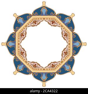 Arabian round frame. Vector doodle elements for your design. The pattern of the domes Stock Vector