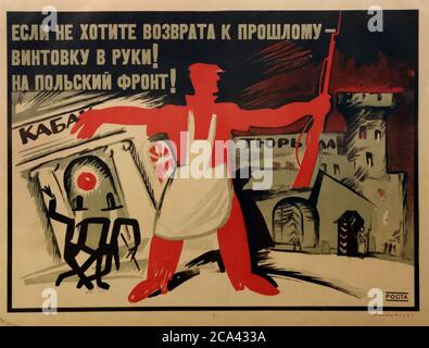 The 1920 Polish-Soviet war propaganda poster. 