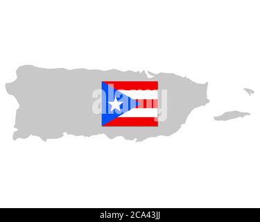 Map and flag of Puerto Rico on weathered concrete Stock Photo - Alamy