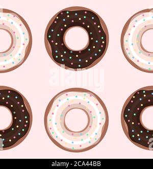 Seamless texture with donuts. Vector background for cards, scrapbooking, cards and your creativity Stock Vector