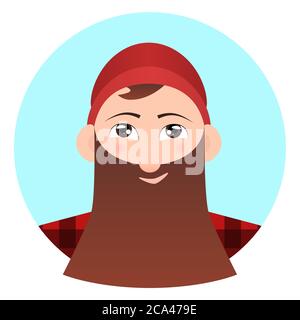 Vector flat illustration of  Lumberjack for logos, icons and your creativity Stock Vector