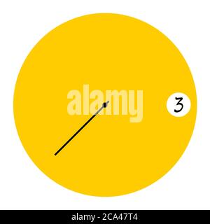 Stylized clock drawing. Minimalist, analog clock image. Stock Photo