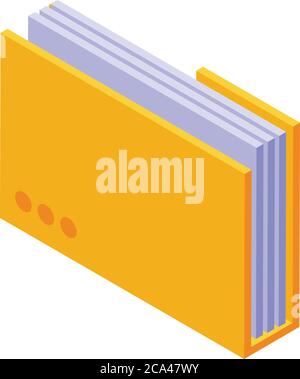 Personal information folder icon, isometric style Stock Vector