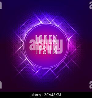 Template with a round frame and strokes in electro style. The template for banners, flyers and invitations Stock Vector