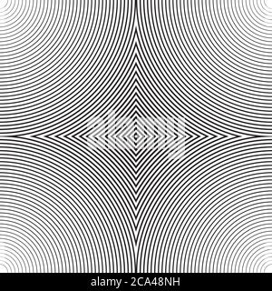 Seamless texture with a concentric circular pattern. Abstract background with lines of metamorphoses. Stock Vector