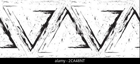 Seamless border with grunge triangles. Vector element for your design Stock Vector
