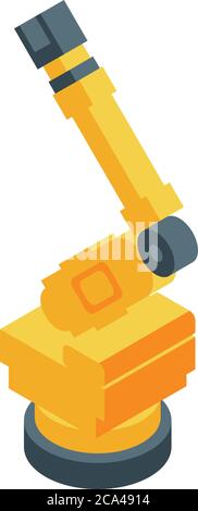 Metallurgy robot arm icon, isometric style Stock Vector