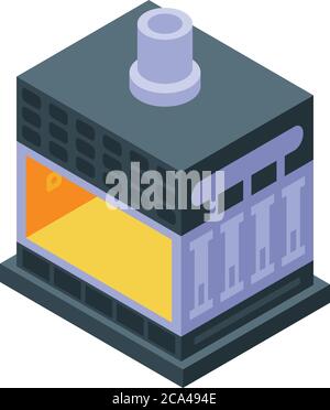 Metallurgy oven icon, isometric style Stock Vector