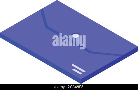 Plastic map storage document icon, isometric style Stock Vector
