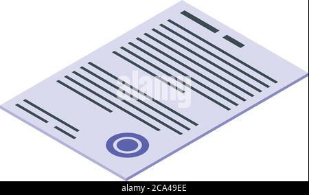 Paper storage document icon, isometric style Stock Vector