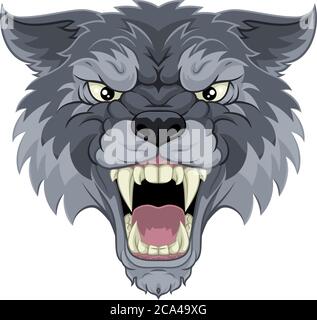 Wolf or Werewolf Monster Scary Dog Angry Mascot Stock Vector