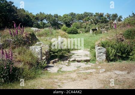 Carn Euny Ancient Iron Age Village, near Sancreed, Cornwall UK Stock Photo