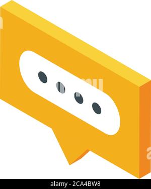 Chat authentication icon, isometric style Stock Vector