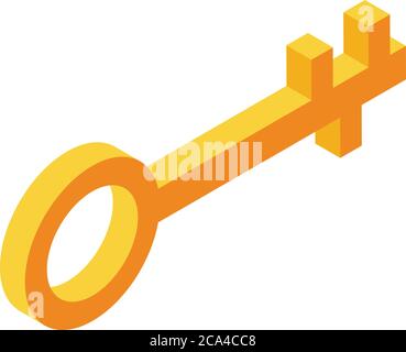 Personal information secured key icon, isometric style Stock Vector