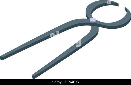 Metallurgy pliers icon, isometric style Stock Vector