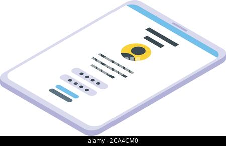Login password authentication icon, isometric style Stock Vector