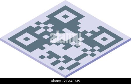 Authentication code icon, isometric style Stock Vector