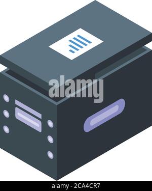 Cardboard box with file isometric 3d icon Stock Vector Image & Art - Alamy