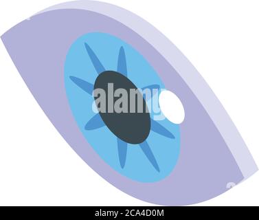 Iris eye authentication icon, isometric style Stock Vector