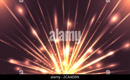 Vector illustration with the explosion and bright rays. Vector element for your design Stock Vector