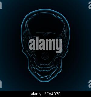 X-rays of the human skull. Vector illustration for your creativity Stock Vector