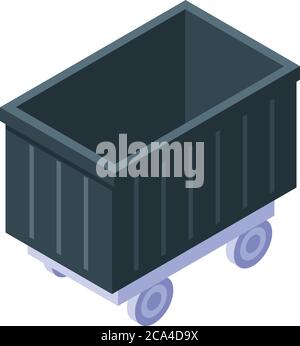 Metallurgy wagon icon, isometric style Stock Vector