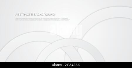 Minimal white background abstract design circle shape overlap layer. vector illustration. Stock Vector